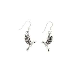 ARO LARGO COLIBRÍ PLATA ENVEJECIDA