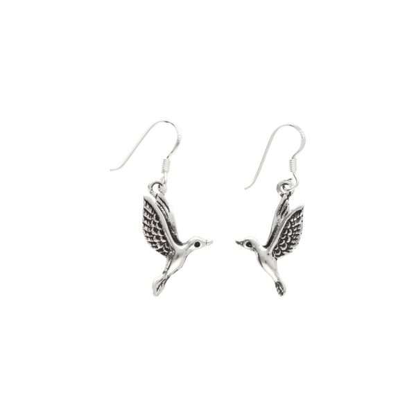 ARO LARGO COLIBRÍ PLATA ENVEJECIDA
