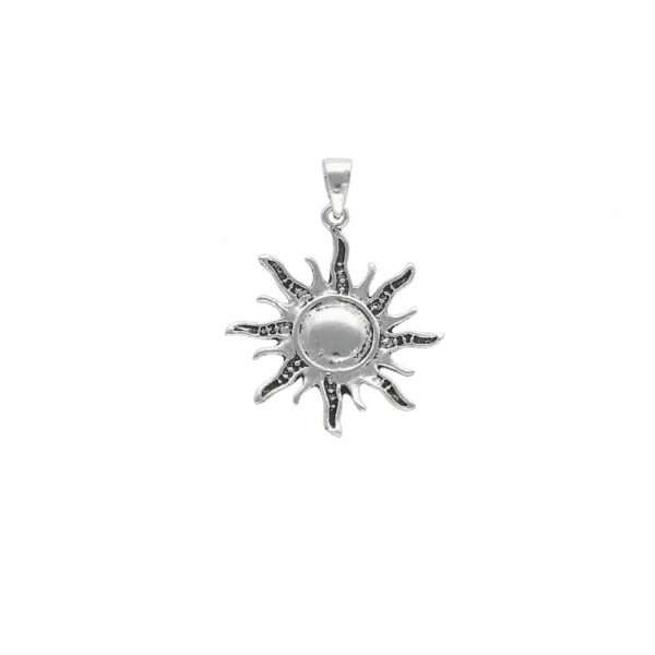 COLGANTE SOL PLATA ENVEJECIDA