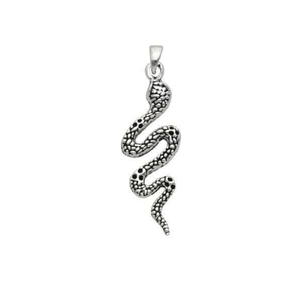 COLGANTE SERPIENTE PLATA ENVEJECIDA