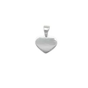 COLGANTE PLACA CORAZÓN MEDIANO PLATA LISA