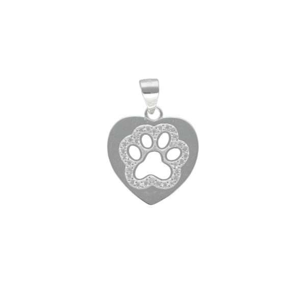 COLGANTE CORAZÓN HUELLA DE PERRO MICROCIRCÓN