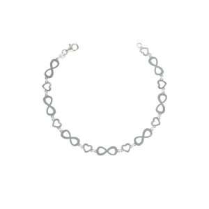 PULSERA INFINITO, CORAZÓN SATINADO