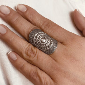 ANILLO AJUSTABLE SOL ESPIRAL HECHA A MANO