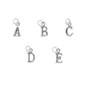 COLGANTE LETRA MINI LISA PLATA ENVEJECIDA A-Z