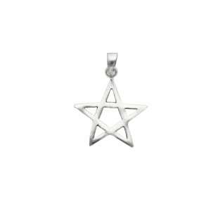 COLGANTE PENTAGRAMA PLATA ENVEJECIDA