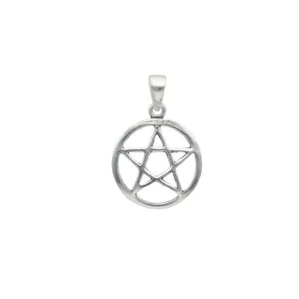 COLGANTE PENTAGRAMA PLATA ENVEJECIDA