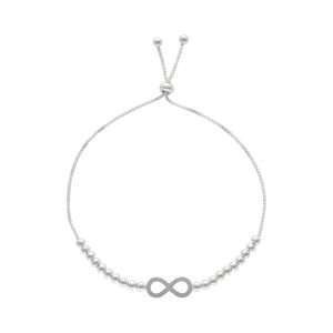 PULSERA AJUSTABLE INFINITO CON BOLITAS