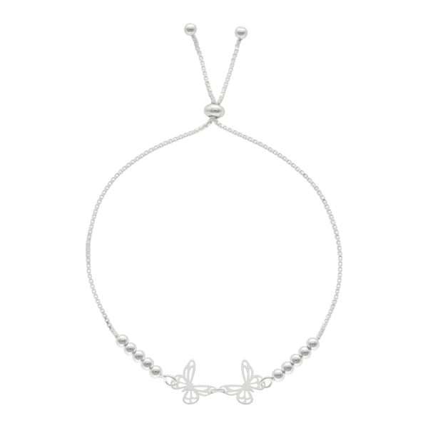 PULSERA AJUSTABLE MARIPOSA CON BOLITAS