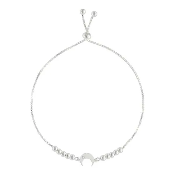 PULSERA AJUSTABLE LUNA ESTRELLA BOLITAS