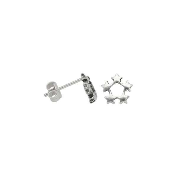 ARO CÍRCULO ESTRELLAS MINIATURA PLATA ENVEJECIDA