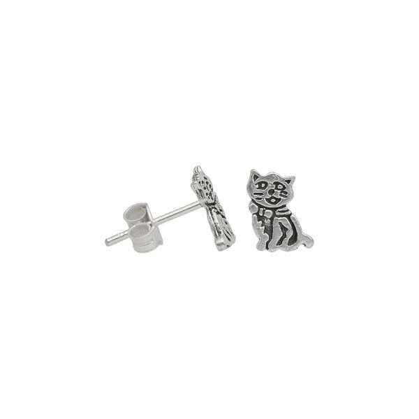 ARO GATO MINIATURA PLATA ENVEJECIDA