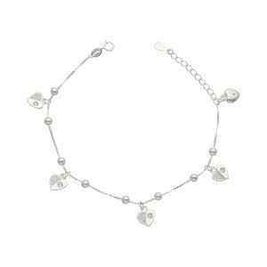 PULSERA CORAZÓN Y BOLITAS MICROCIRCÓN