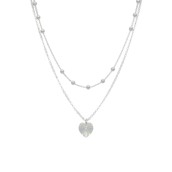 COLLAR DOBLE, BOLITAS, CORAZÓN CIRCÓN - Imagen 3