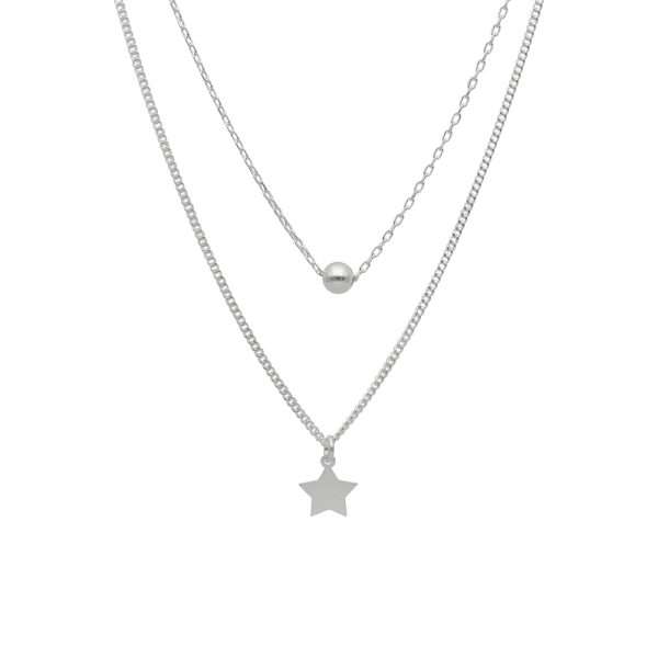 COLLAR DOBLE, BOLITAS, ESTRELLA