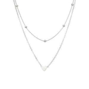 COLLAR DOBLE, BOLITAS, CORAZÓN