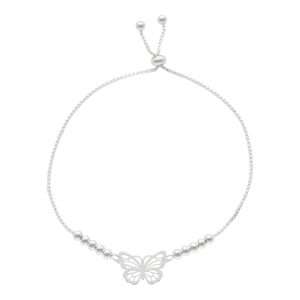 PULSERA AJUSTABLE MARIPOSA BOLITAS