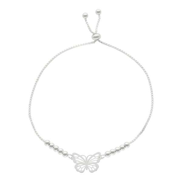PULSERA AJUSTABLE MARIPOSA BOLITAS