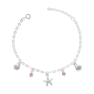 PULSERA CIRCONES ESTRELLA, CONCHA DE MAR