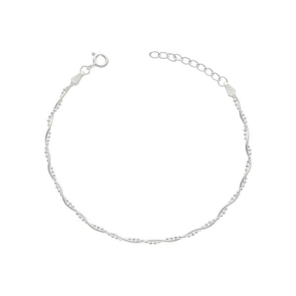 PULSERA TRENZADA BOLITAS COLA DE TOPO