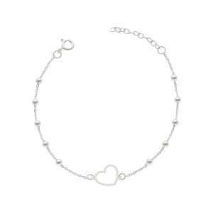 PULSERA CORAZÓN CON BOLITAS