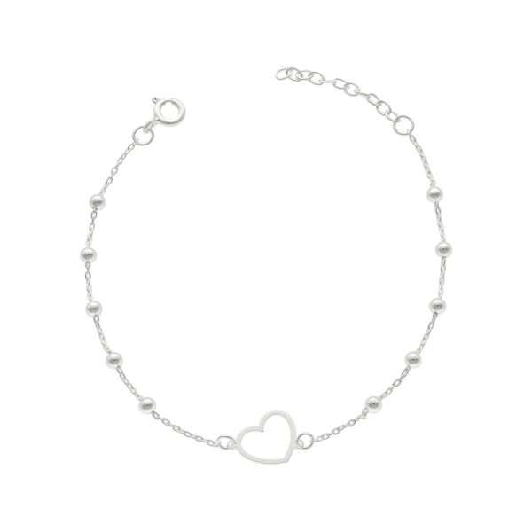 PULSERA CORAZÓN CON BOLITAS