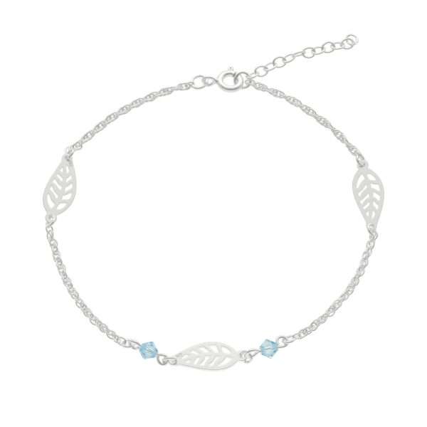 TOBILLERA HOJAS CIRCONES
