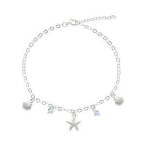 TOBILLERA ESTRELLA, CONCHAS DE MAR CON CIRCONES