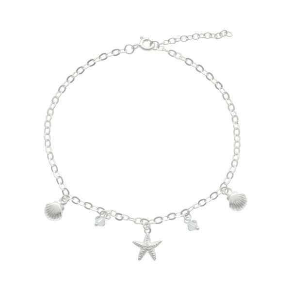 TOBILLERA ESTRELLA, CONCHAS DE MAR CON CIRCONES - Imagen 2