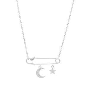 COLLAR ALFILER LUNA ESTRELLA MICROCIRCÓN