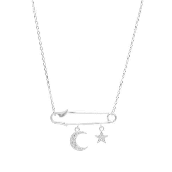 COLLAR ALFILER LUNA ESTRELLA MICROCIRCÓN