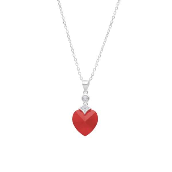 COLLAR CORAZÓN CIRCÓN ROJO
