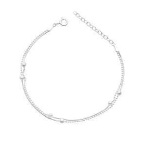 PULSERA DOBLE COLA DE TOPO BOLITAS