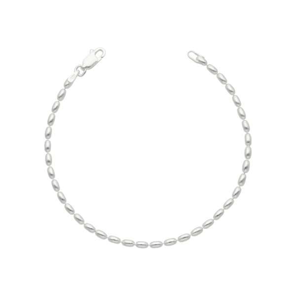 PULSERA BOLAS LISAS OVALADAS 2.3 MM