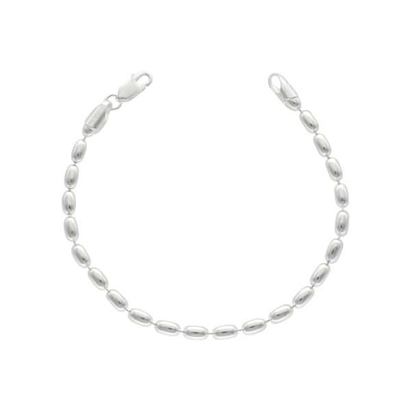 PULSERA BOLAS LISAS OVALADAS 3.9 MM
