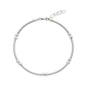 PULSERA REDONDA RÍGIDA PLATA ENVEJECIDA