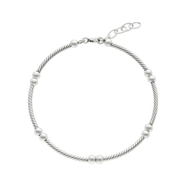 PULSERA REDONDA RÍGIDA PLATA ENVEJECIDA