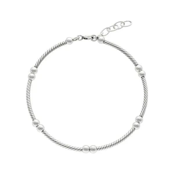 PULSERA REDONDA RÍGIDA PLATA ENVEJECIDA
