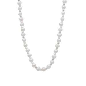 COLLAR PERLA DE RÍO 5 MM BOLITA DE PLATA 3 MM