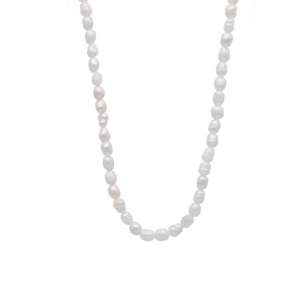 COLLAR PERLA DE RÍO OVALADA 4.0 MM