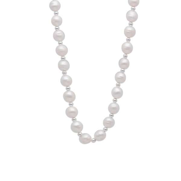 COLLAR PERLA DE RÍO 6 MM BOLITA DE PLATA 2.5 MM