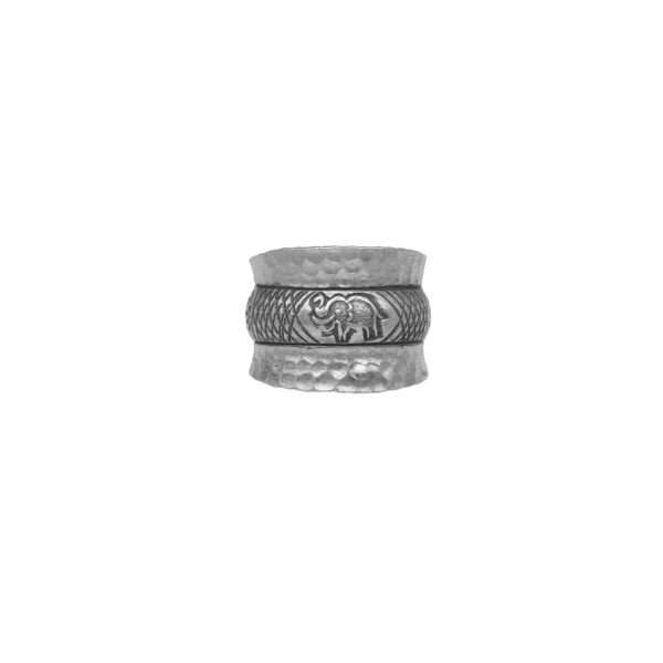ANILLO AJUSTABLE MARTILLADO ELEFANTE HECHO A MANO