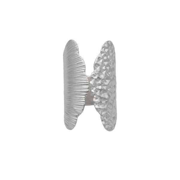 ANILLO AJUSTABLE MARTILLADO Y SATINADO HECHO A MANO