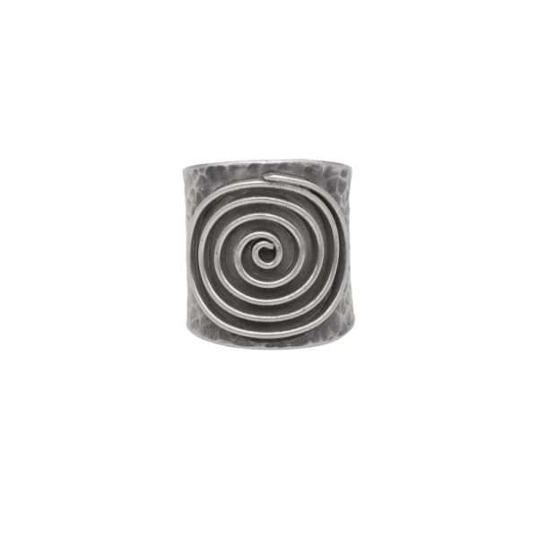 ANILLO AJUSTABLE ESPIRAL MARTILLADO HECHO A MANO
