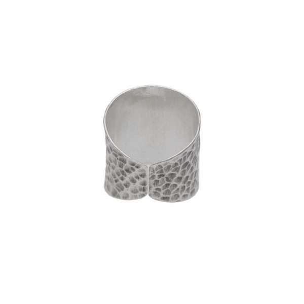 ANILLO AJUSTABLE ESPIRAL MARTILLADO HECHO A MANO - Imagen 2