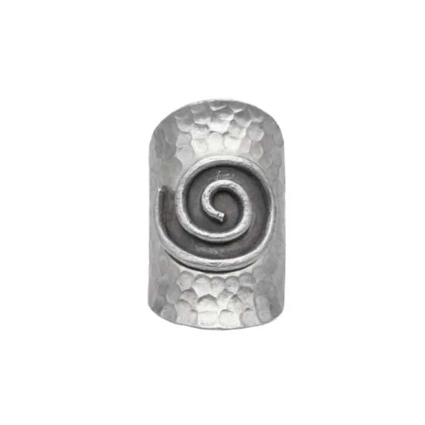 ANILLO AJUSTABLE ESPIRAL MARTILLADO HECHO A MANO - Imagen 2