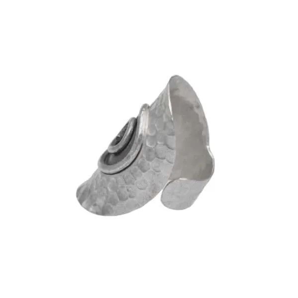 ANILLO AJUSTABLE ESPIRAL MARTILLADO HECHO A MANO - Imagen 3