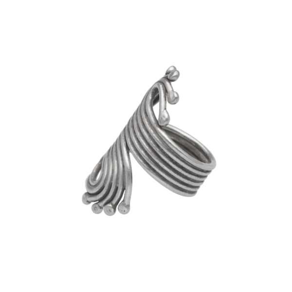 ANILLO AJUSTABLE ENVOLVENTE LÍNEAS HECHO A MANO - Imagen 2