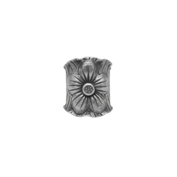 ANILLO AJUSTABLE FLOR EN HOJA HECHO A MANO