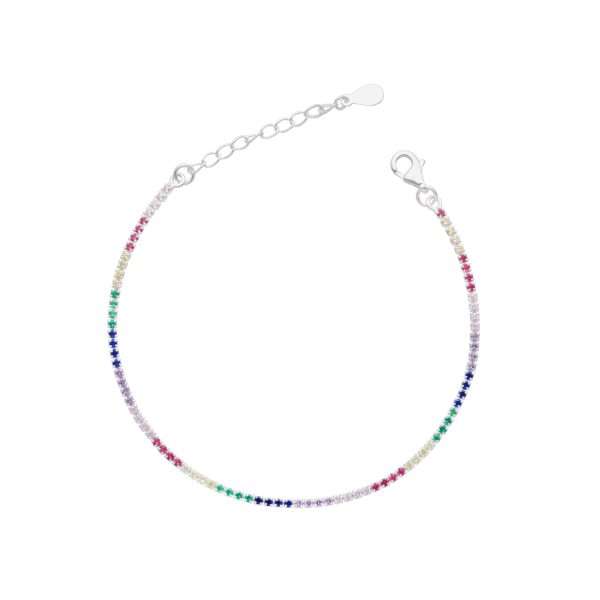 PULSERA TENIS MULTICOLOR 2 MM